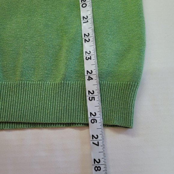 J McLaughlin Sweater Men‎ L Long Sleeve V-Neck Classic Office Teacher Green - Picture 10 of 12